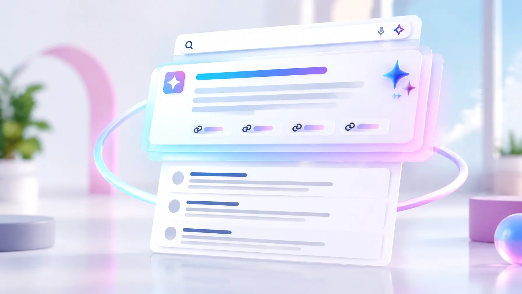 Editorial AI search map showing a path from traditional SEO to evolving search results